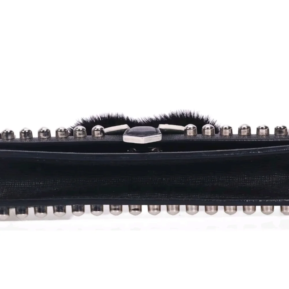 FENDI Authentic Leather Karlito Studs Shoulder Bag Limited Edition Black W/COA - Picture 9 of 12